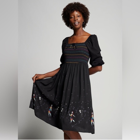 The Nightmare Before Christmas Jack & Sally Long-Sleeve Midi Dress size 4x - Picture 1 of 7
